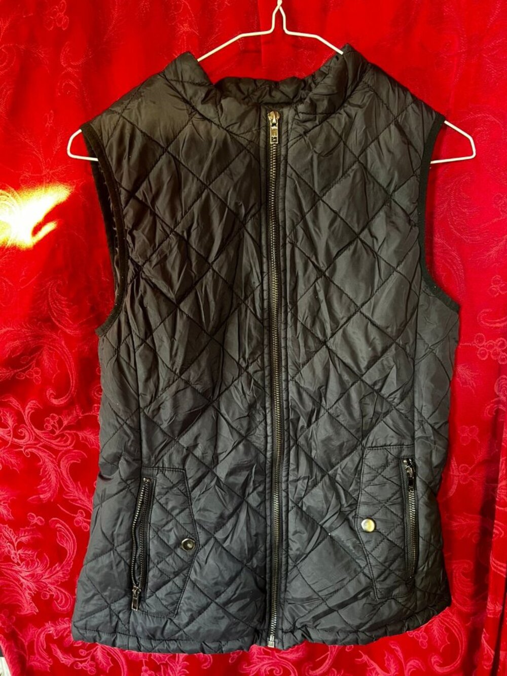 Art3d Black Quilted Zip-Front Lightweight Puffer Vest - Size M